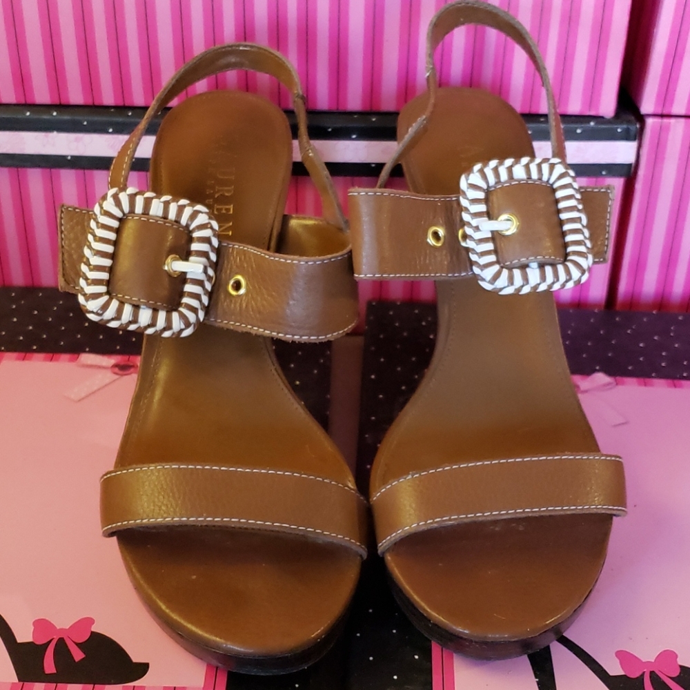 Lauren by Ralph Lauren brown heeled sandals
